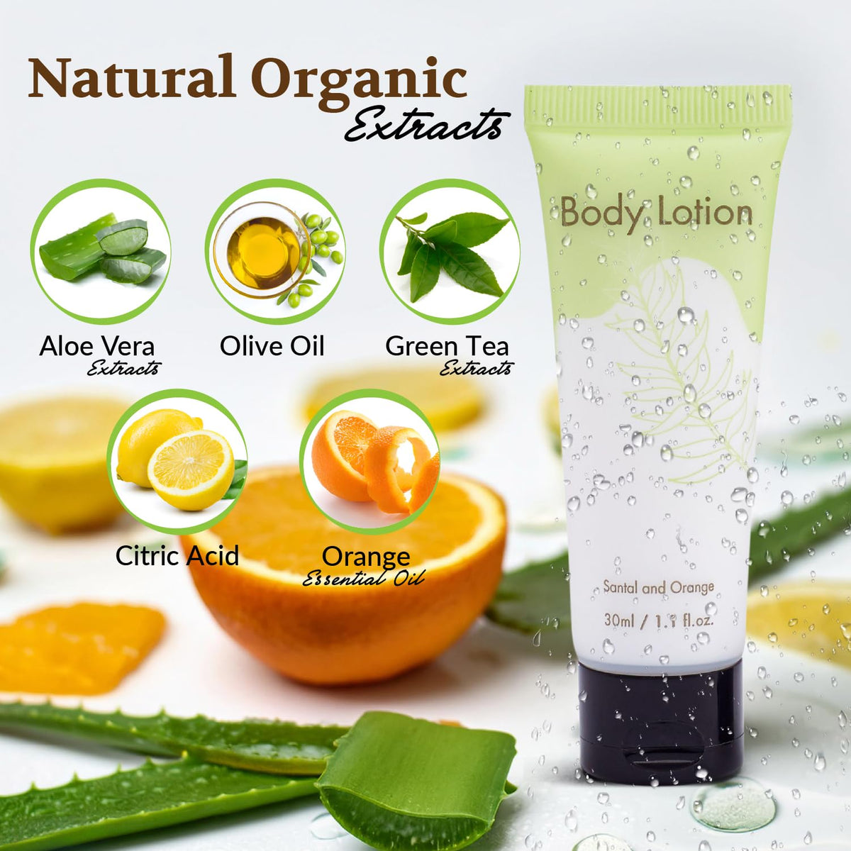 NISGUR santal-orange-scent travel lotion offers a refreshing aroma.