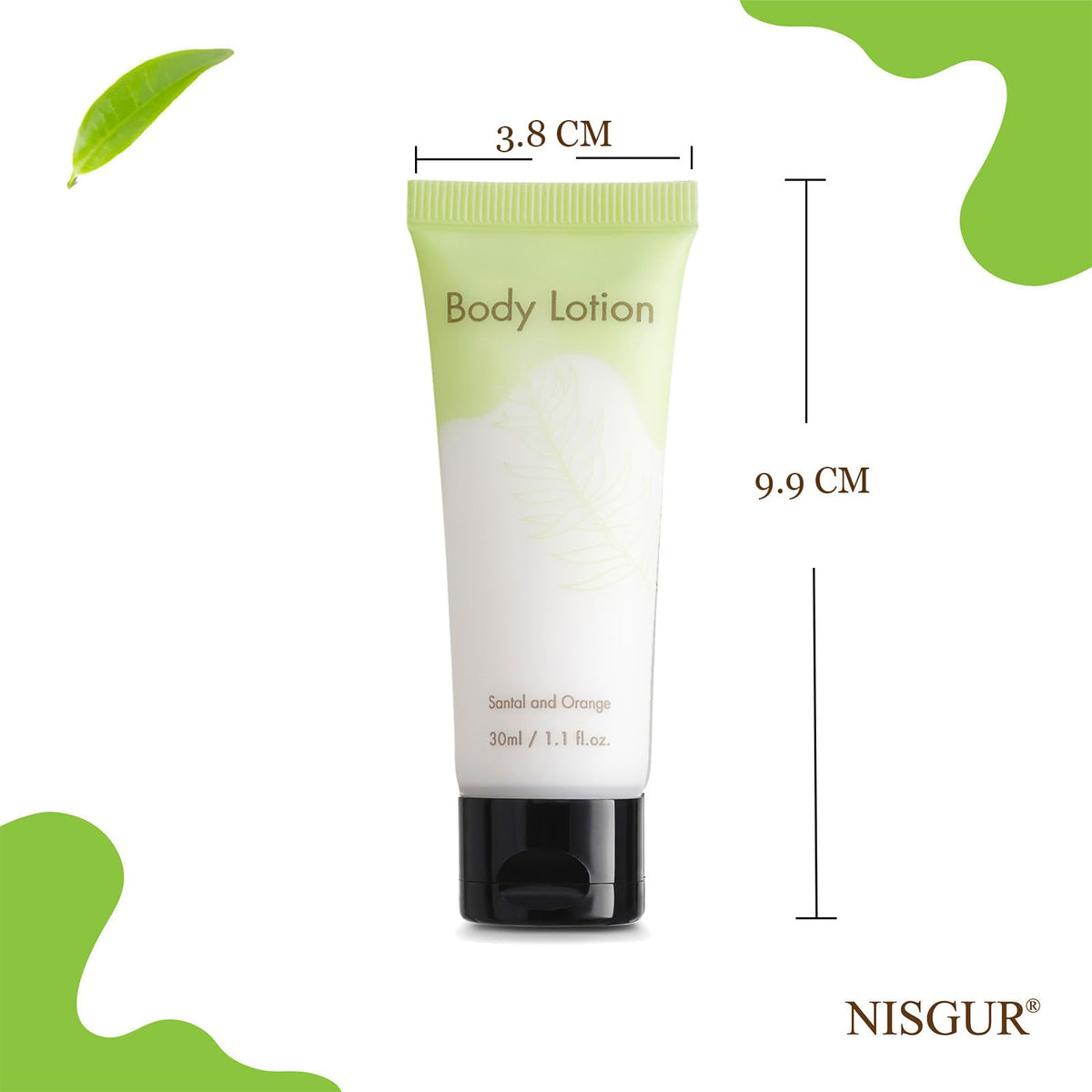 NISGUR travel-size 30ml lotion fits compact bathrooms.