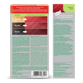 Nisha Creme Hair Color Flame Red permanent dye formula for lasting color.