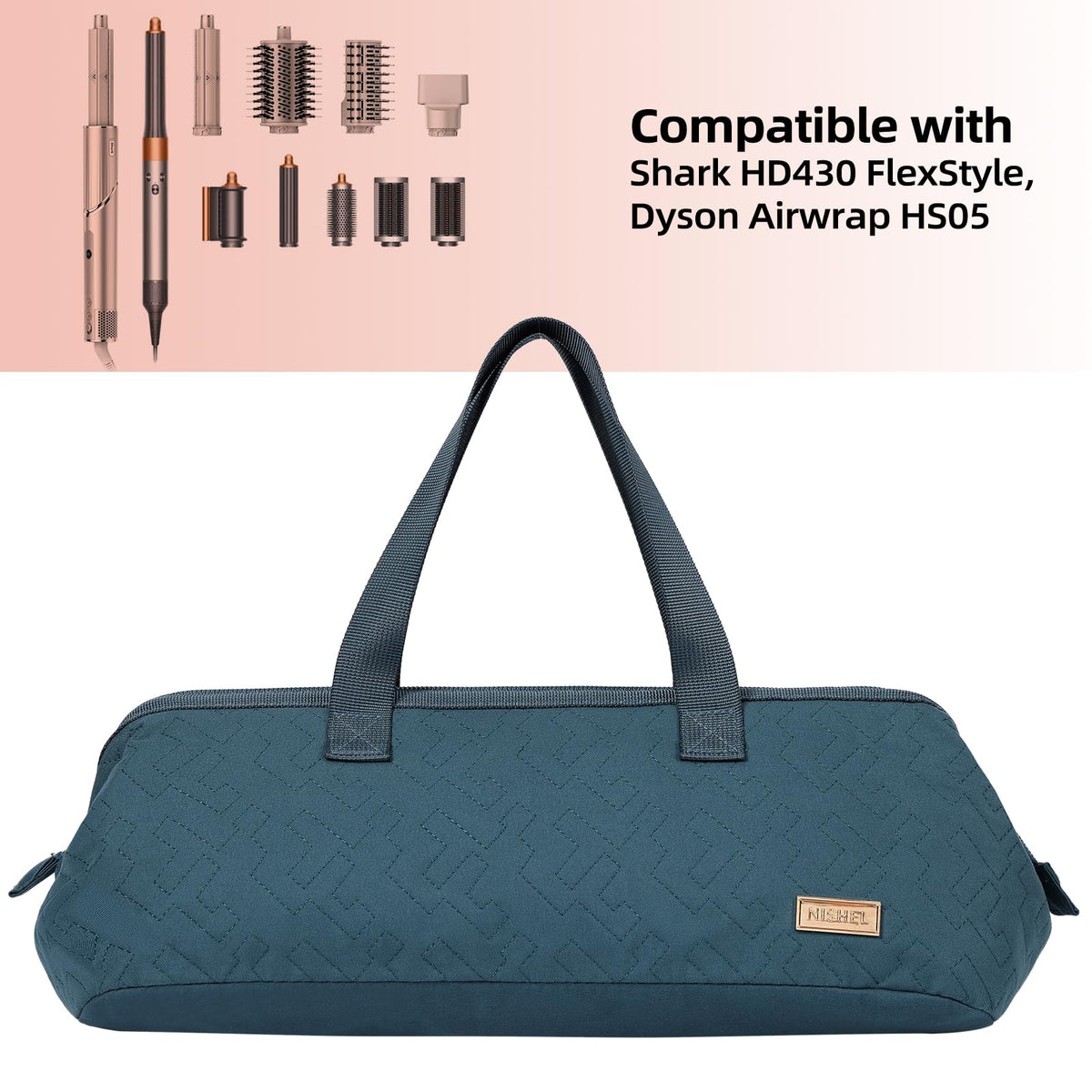 NISHEL bag lake blue small pocket and elastic bands organize accessories