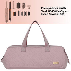 NISHEL peach-pink travel bag with small pocket and elastic band for accessories