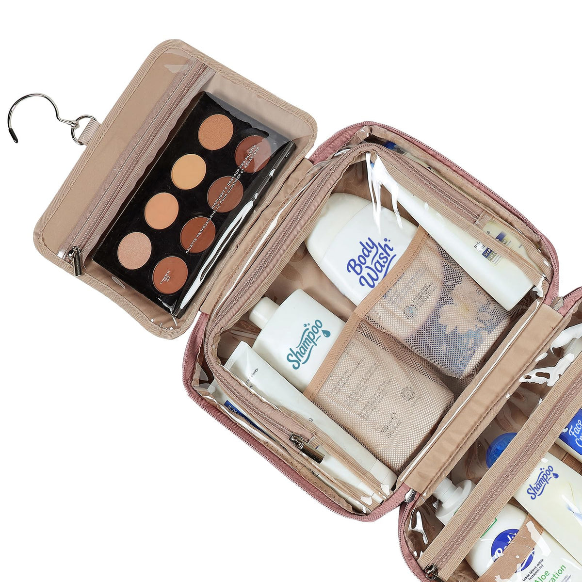 NISHEL interior pockets with mesh pouches and elastic bands for easy access