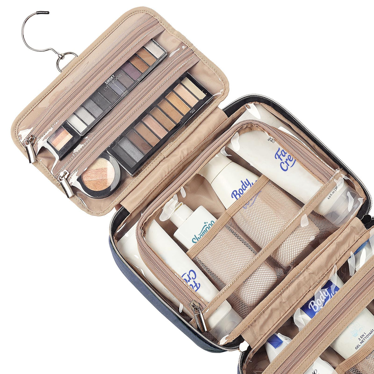 NISHEL toiletries bag with transparent window speeds security screening at airports