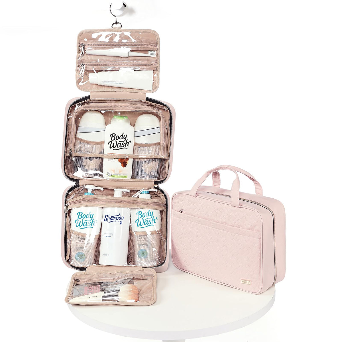 NISHEL elastic pockets secure small items for easy finding.