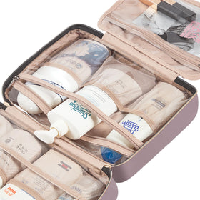 NISHEL Travel Toiletry Bag stores full-size shampoos inside with ease