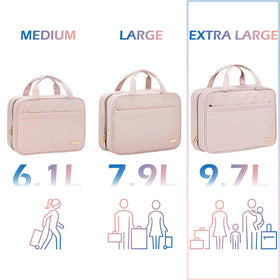NISHEL travel bag interior compartments organize cosmetics, shampoo, and skincare efficiently.