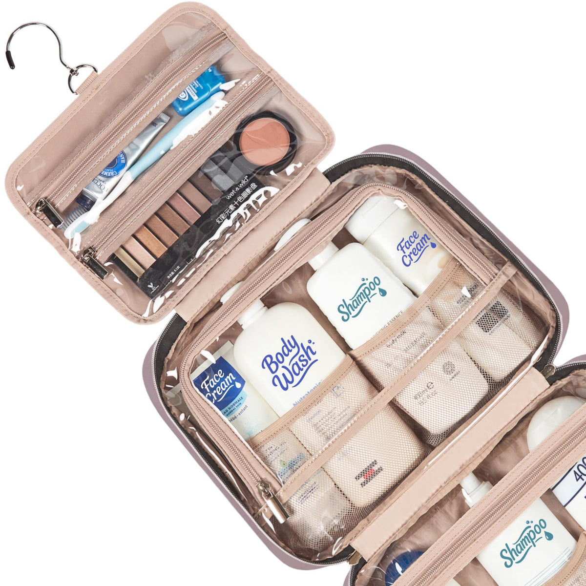 NISHEL Travel Toiletry Bag clear window speeds security checks
