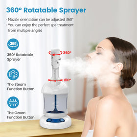 Nisperos steamer nozzle attachment showing even steam delivery