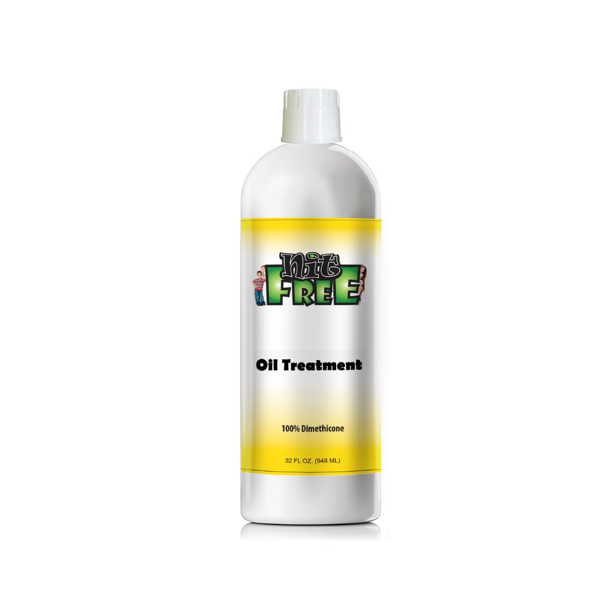 Nit Free dimethicone oil bottle for safe at-home lice care and easy application.