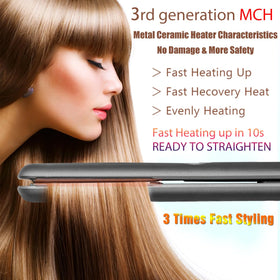 NITION ceramic tourmaline flat iron 3D floating plates prevent snagging