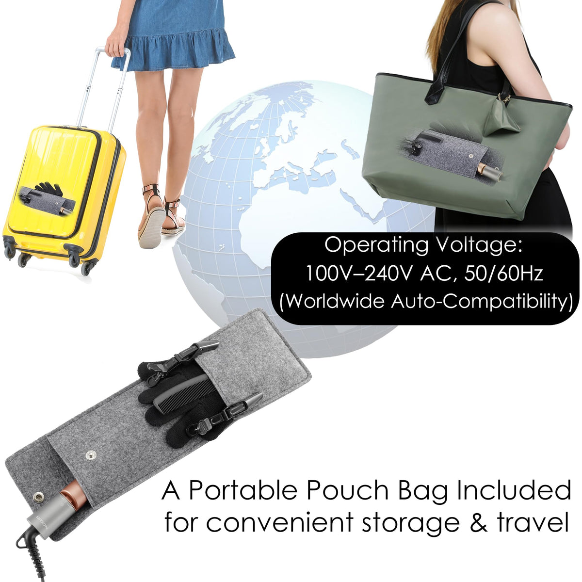 NITION dual voltage design ensures worldwide styling compatibility.