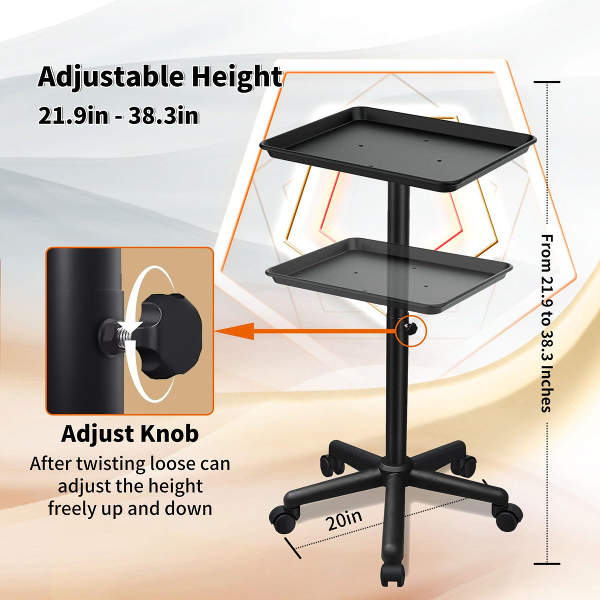 Niuadage 360-degree wheels offer quiet, effortless maneuverability.