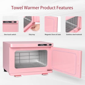 Niuadage towel warmer shows bottom water tray for drip collection.