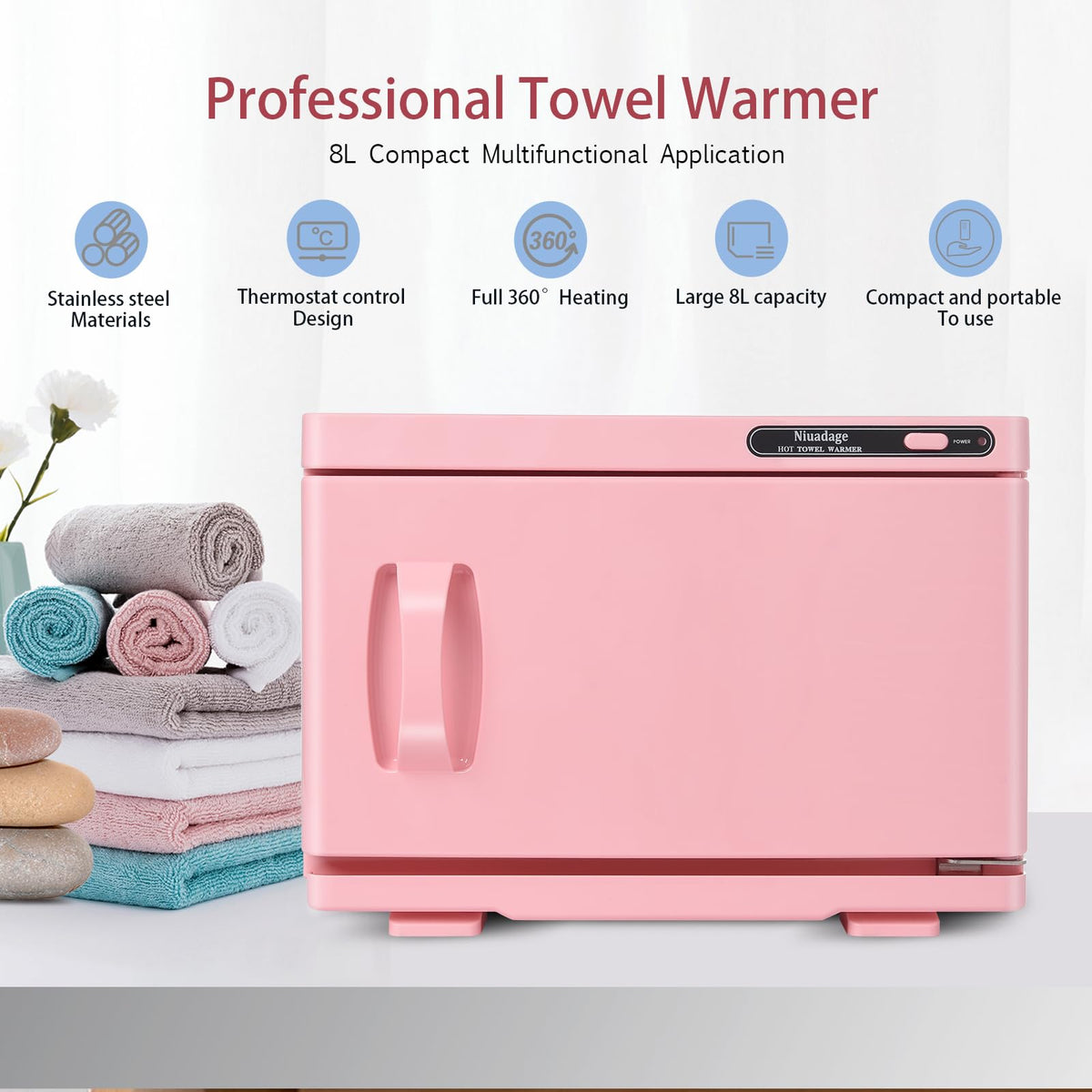 Niuadage pink 8L warmer control panel for easy heat.