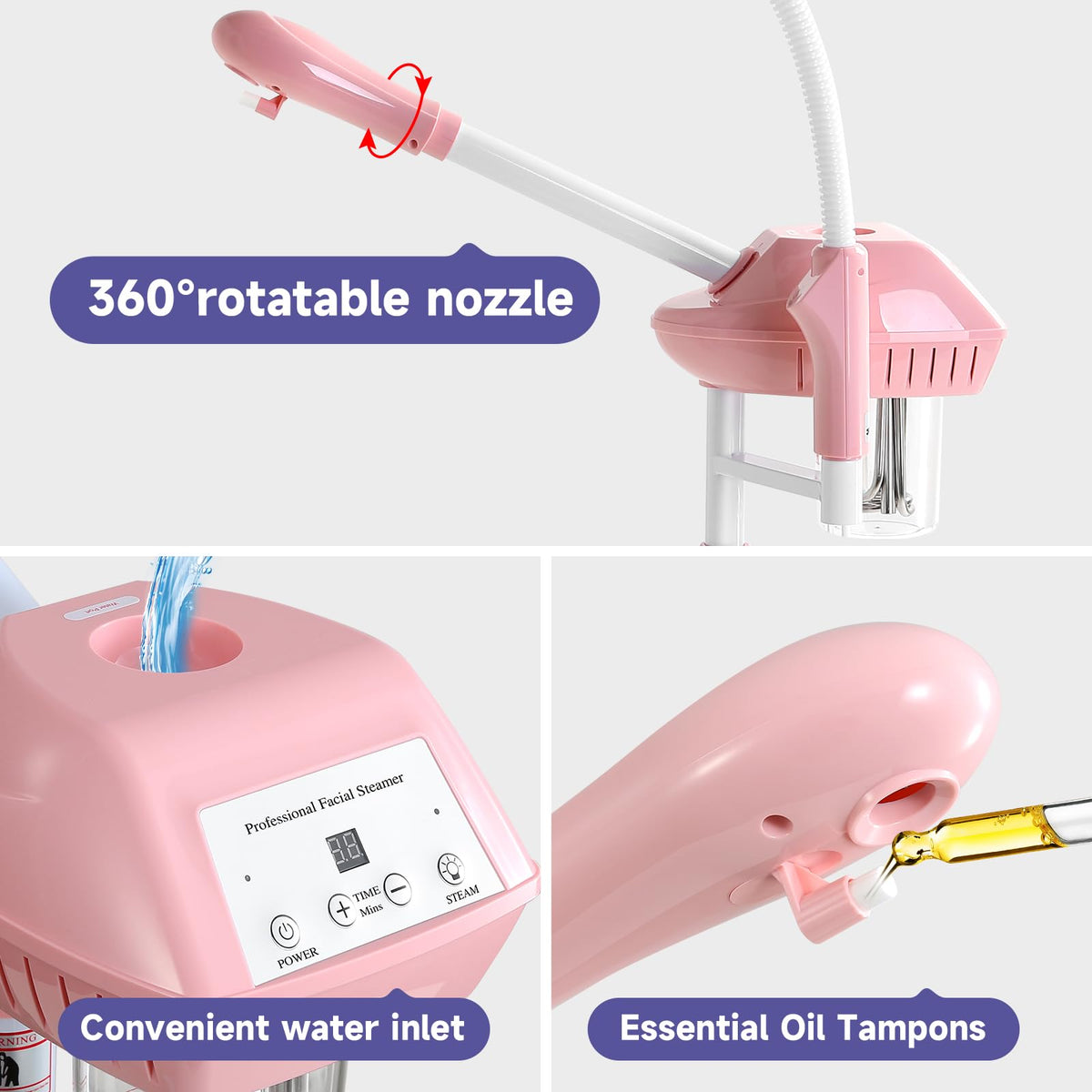 Niuadage adjustable-height nozzle with 360° rotation during treatments