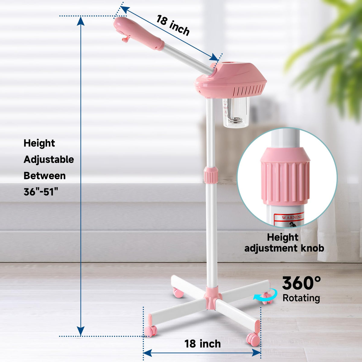 Niuadage Adjustable-Height Steamer 36 to 52 inches for versatile spa layouts