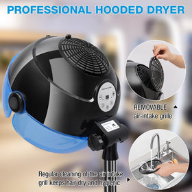 Niuadage hooded hair dryer digital timer showcases precise drying control.