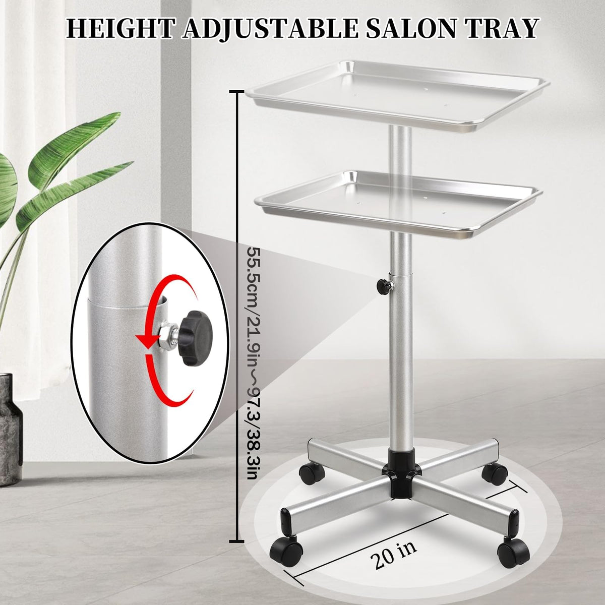 Niuadage metal silver tray closeup highlights durable rust resistant surface.