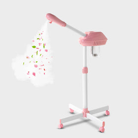 Niuadage Professional Facial Steamer Pink Wheels for easy salon mobility
