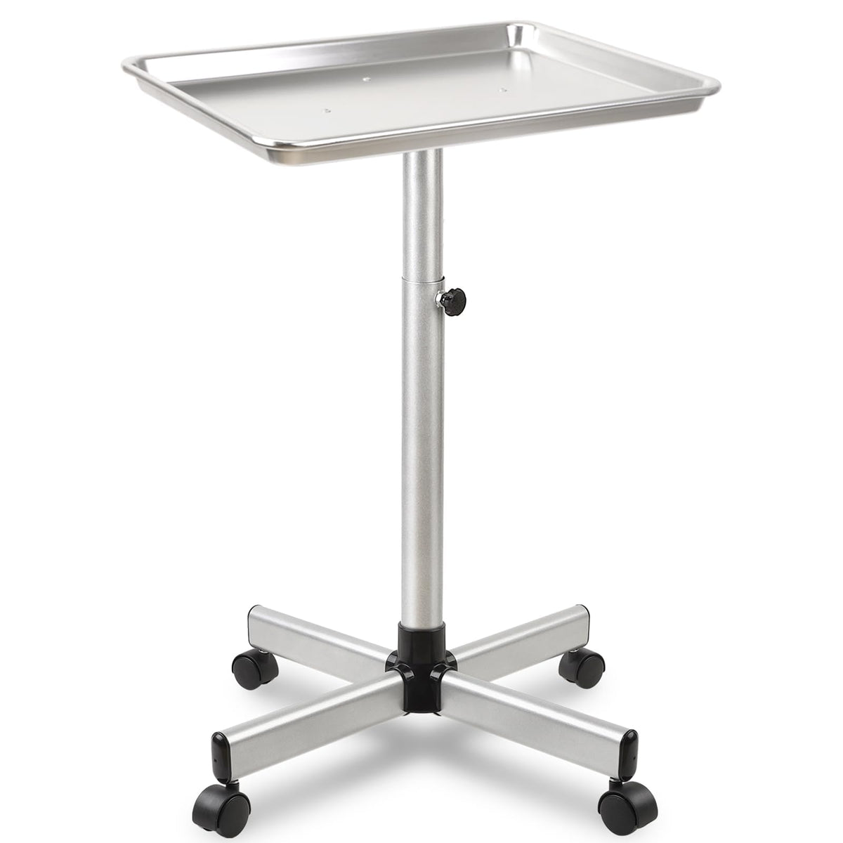 Niuadage Salon Tray on Wheels in angle view showing smooth mobility for busy studios.