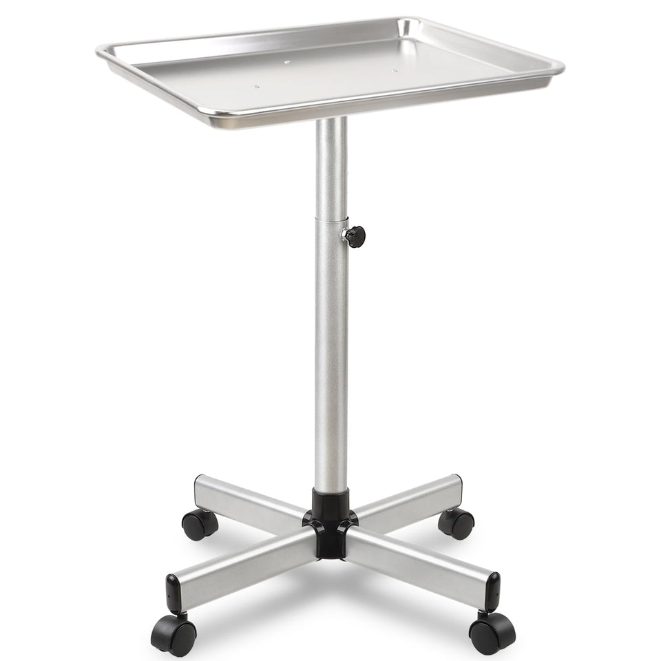 Niuadage Salon Tray on Wheels in angle view showing smooth mobility for busy studios.