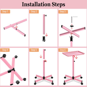 Niuadage versatile tray on wheels suitable as tattoo or dental station.