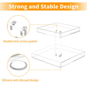 NIUBEE vanity shelf with anti-slip base prevents wobble on countertops.