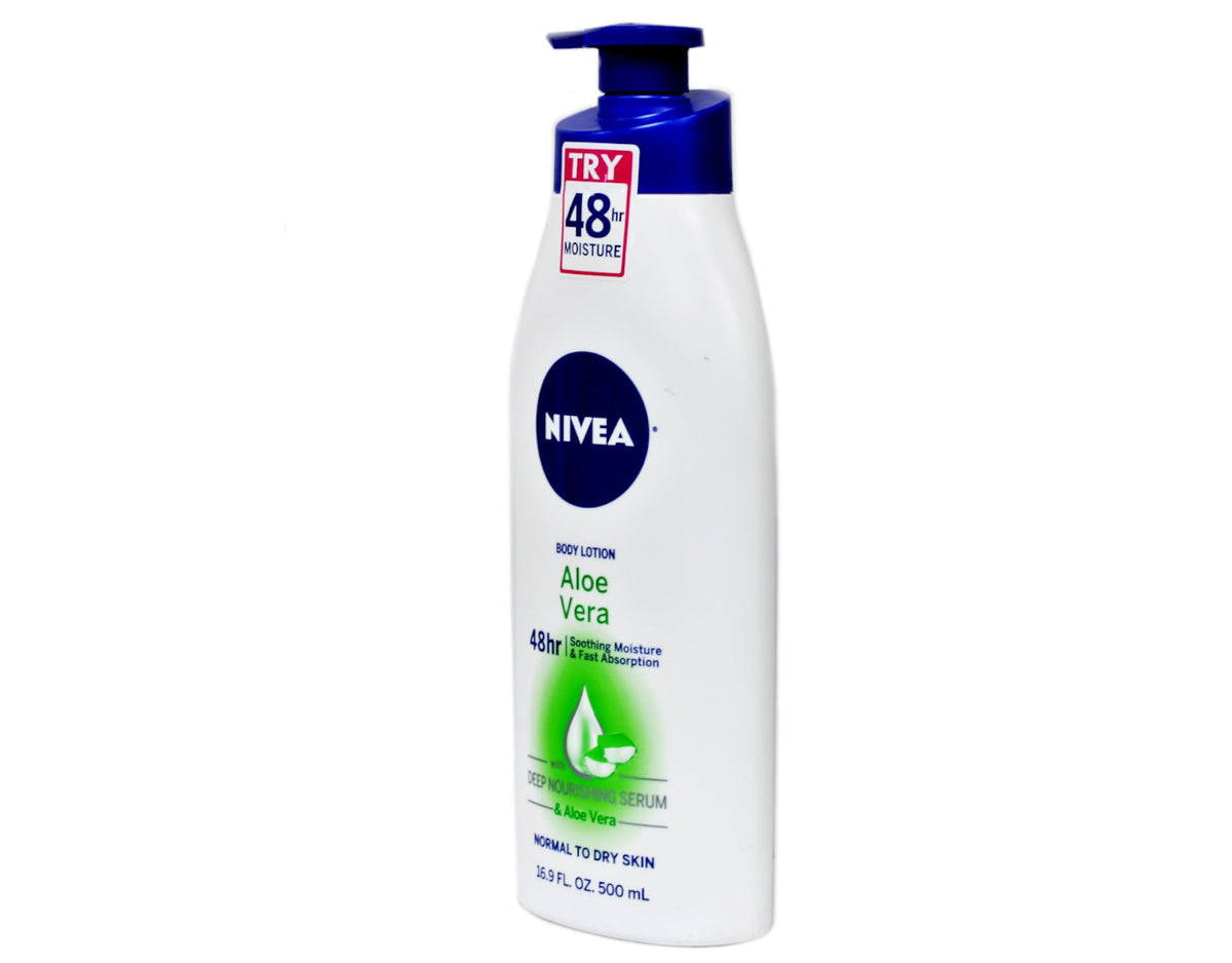 NIVEA Aloe Vera Lotion skin close-up reveals refreshed, lightly fragranced skin.