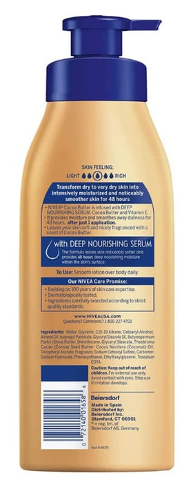 Close-up texture of NIVEA cocoa butter formula for soft skin