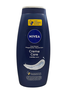 NIVEA Creme Care Shower Gel bottle shows gentle cleansing and moisture