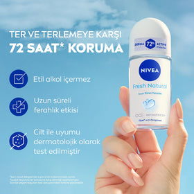 NIVEA Fresh Natural Roll-On applicator demonstrates easy, even application