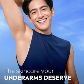NIVEA Men Brightening Roll-On packaging highlights vitamin C and licorice for underarm care.