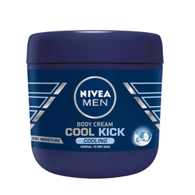 NIVEA Men Cool Kick bottle shows instant cooling on skin for quick refreshment
