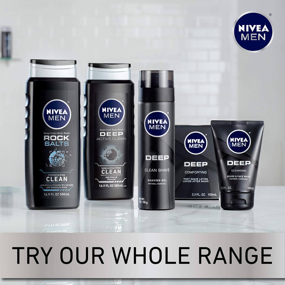 NIVEA MEN DEEP beard-and-face-wash action shows versatile cleansing for skin and beard