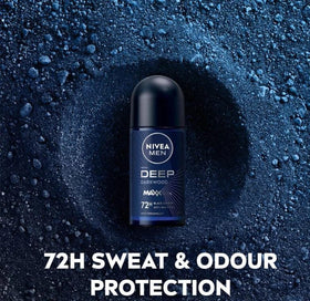 NIVEA Men Deep Darkwood MaxxTech charcoal texture hints at odor protection.