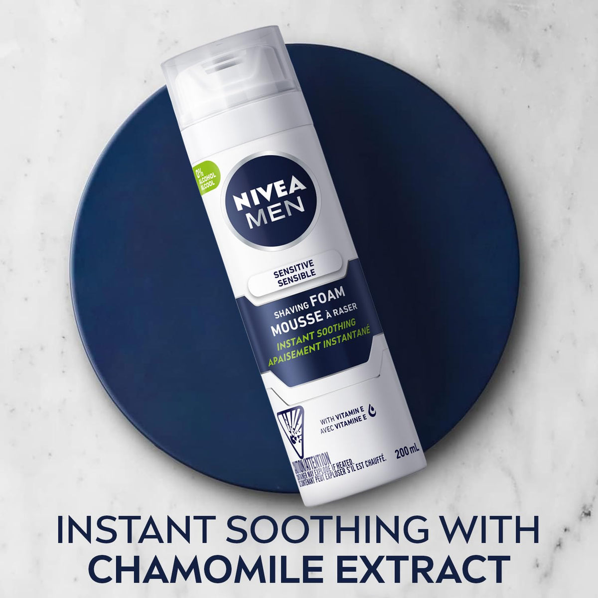 Creamy lather from NIVEA MEN Sensitive Shaving Foam provides a smooth glide.