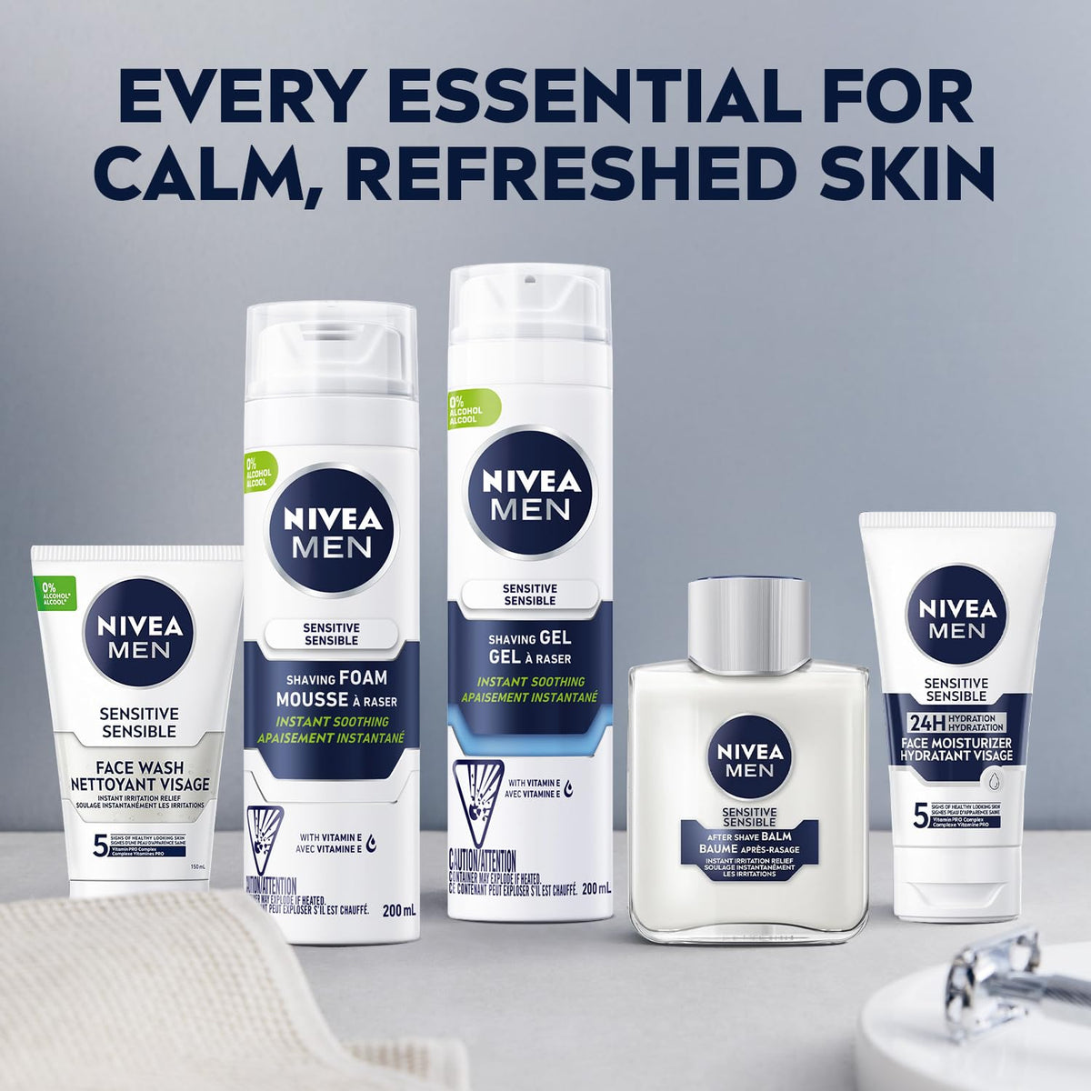 Zero-alcohol formula protects skin and reduces burning during shaving.