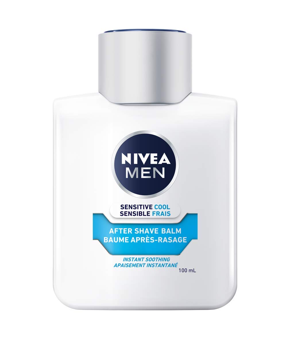 NIVEA MEN Sensitive Skin Cooling After Shave Balm bottle for refreshing post-shave skin