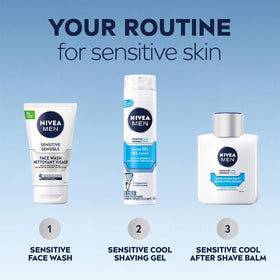 NIVEA MEN balm on face illustrates post-shave soothe and cooling