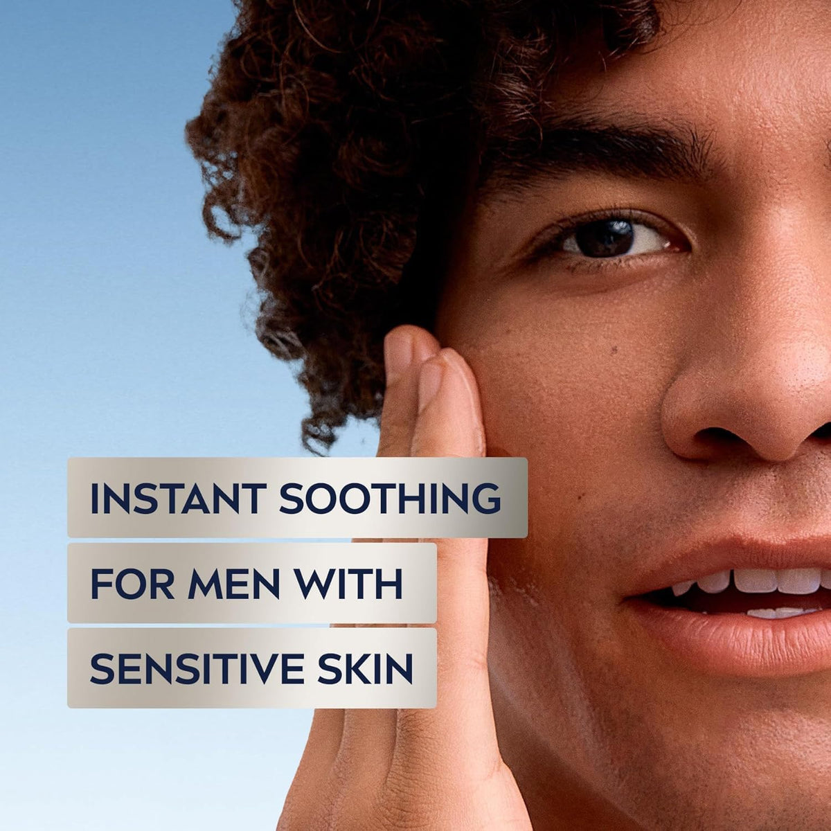 NIVEA MEN cooling balm dispense demonstrates easy application after shaving