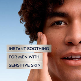 NIVEA MEN cooling balm dispense demonstrates easy application after shaving