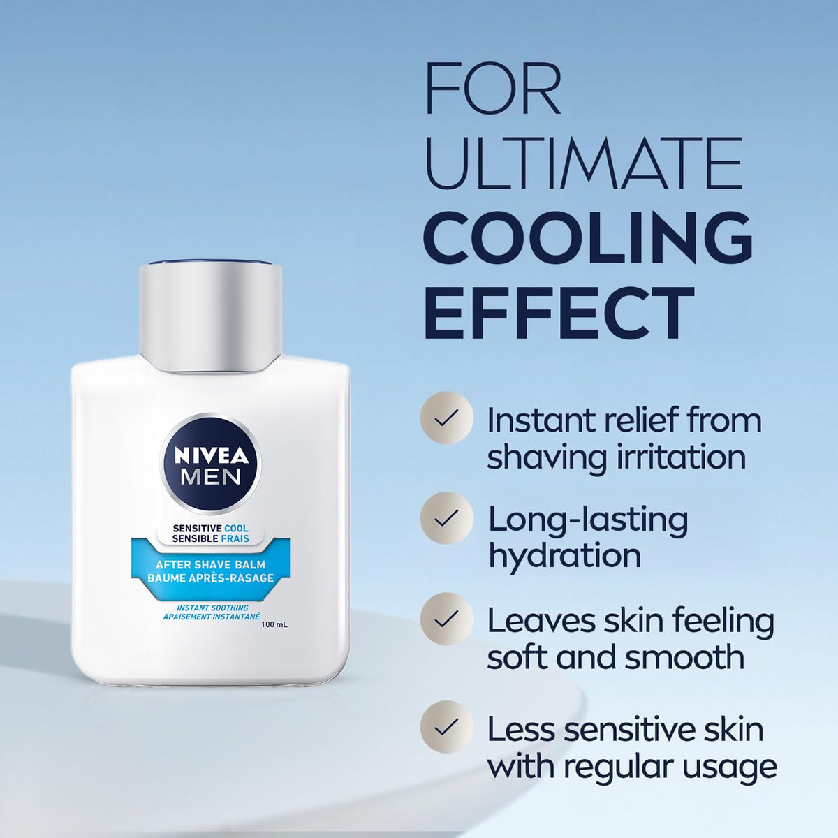 NIVEA MEN packaging box conveys 100 ml size and user-friendly design