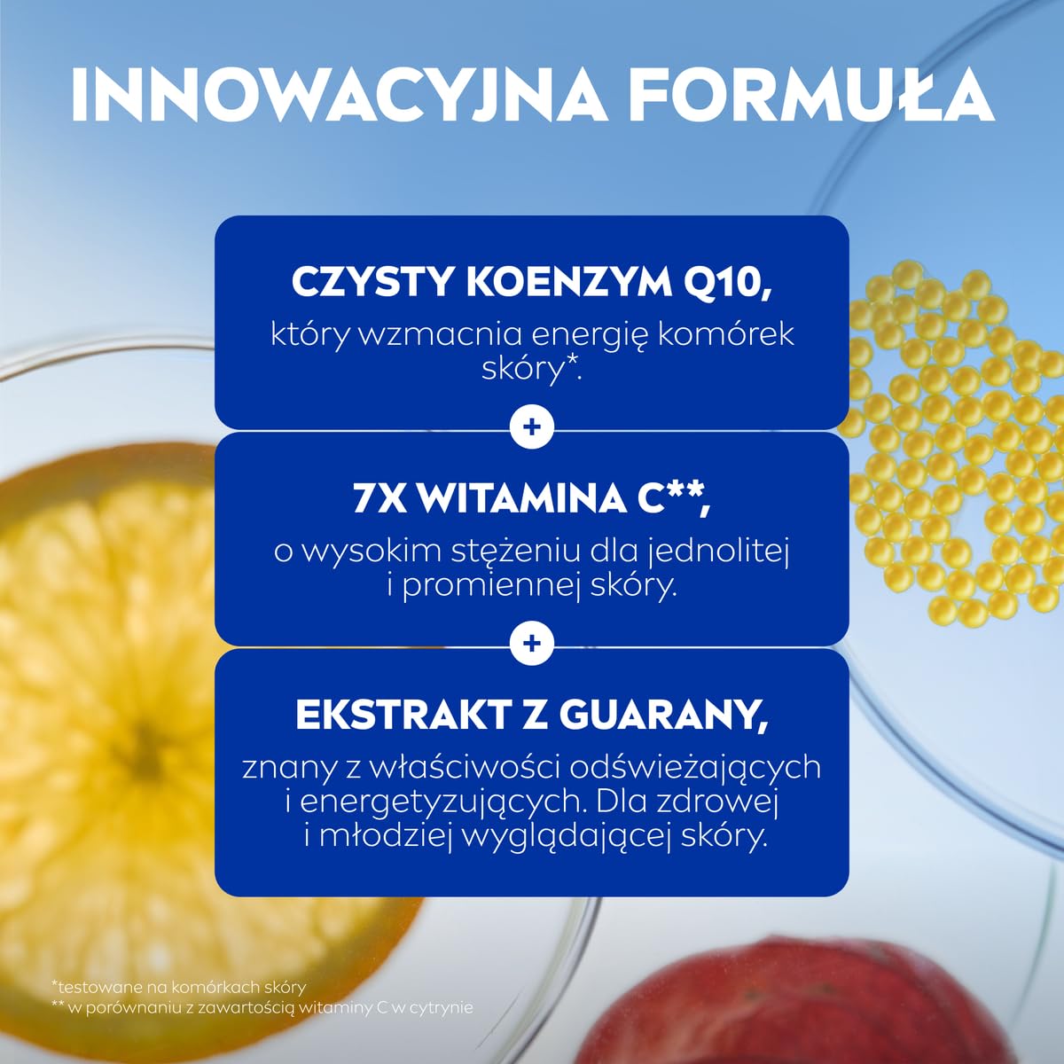 NIVEA Q10 Energy Night Cream clinical testing badge signals dermatological approval