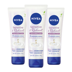 NIVEA Sensitive and Radiant cream front view tube for daily face and body hydration