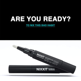 NIXXIT Nail Biting Pen in a compact package for discreet use on the go.