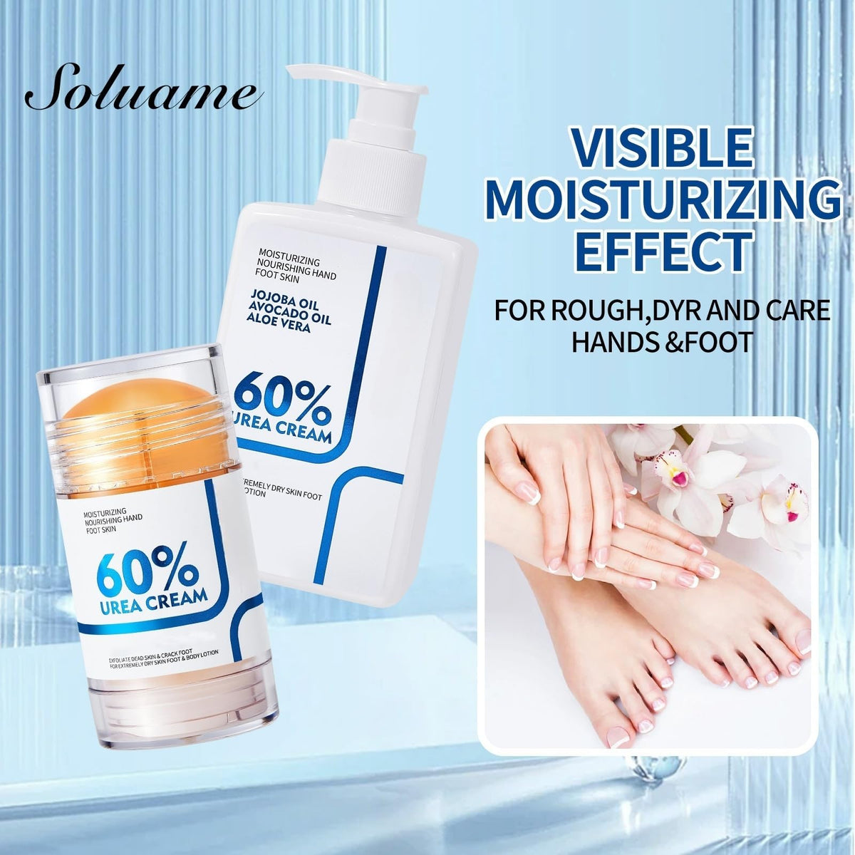 NIZENTA Urea Cream Stick for Feet demonstrates easy daily care.