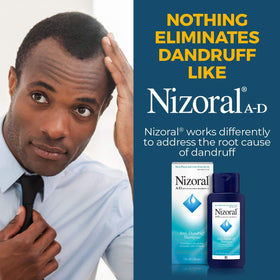 Product packaging scene of Nizoral A-D anti-dandruff shampoo