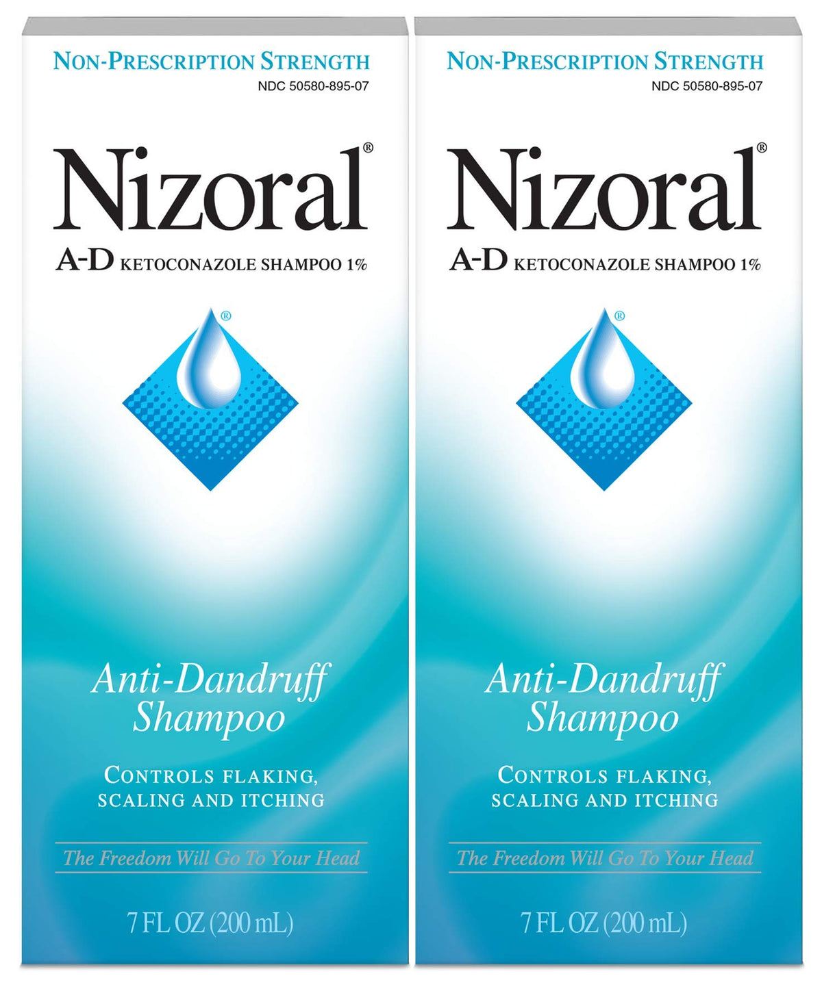 Nizoral A-D shampoo value pack on blue bottle front for dandruff relief