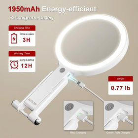 NJ GLAM mirror with three light modes for accurate color under any setting.
