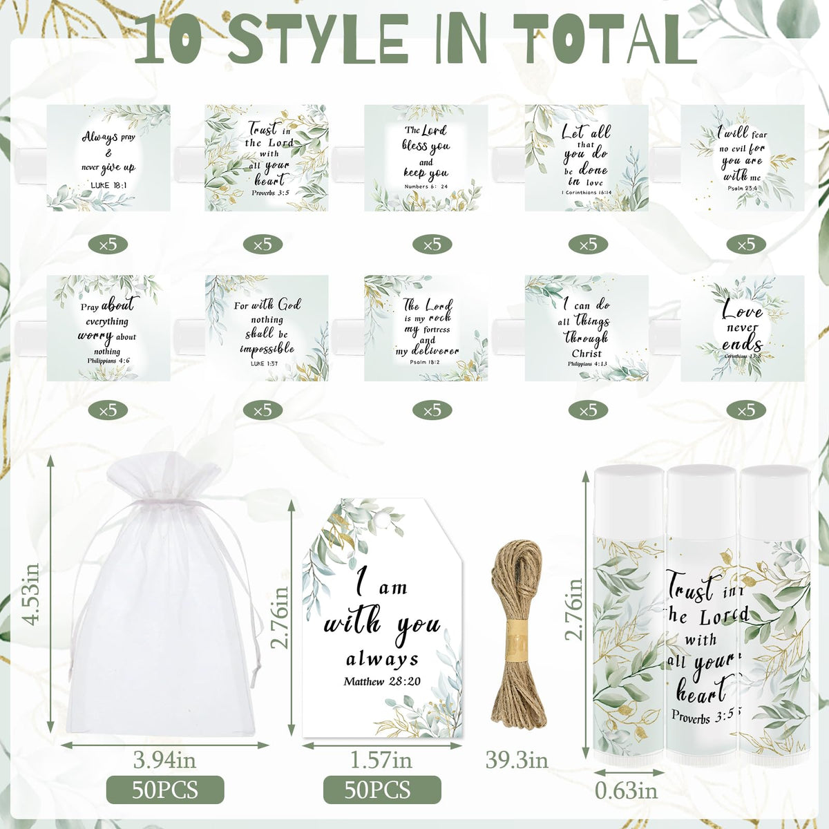 Nlicrst Christian gift lip balm set arranged for sharing